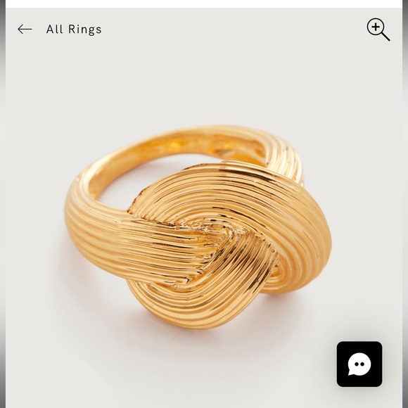 Monica Vinader Groove Chunky Knot Ring Gold Vermeil size 6 - Picture 3 of 7